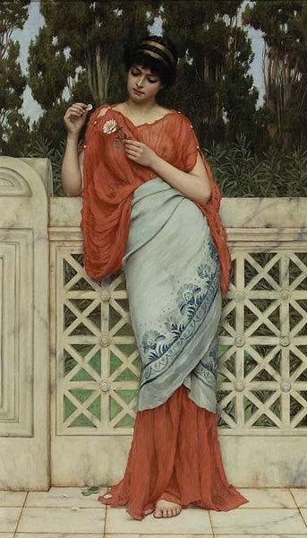 John William Godward He Loves Me, He Loves Me Not china oil painting image